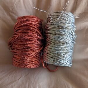 Bobbiny Metallic Copper Silver Twine Macrame Thread Rope
